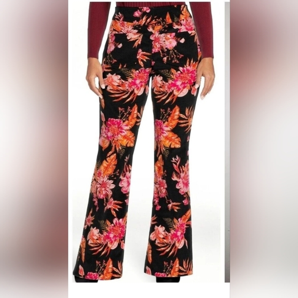 No Boundaries Pants - No Boundaries Bootcut Bold Floral Corduroy Pants Womens Large (11-13) Stretch